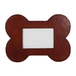 Huntley Pet Leather Bone Shaped Picture Frame, 4x6 - Equiluxe Tack