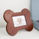 Huntley Pet Leather Bone Shaped Picture Frame, 4x6 - Equiluxe Tack