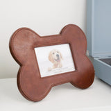 Huntley Pet Leather Bone Shaped Picture Frame, 4x6 - Equiluxe Tack