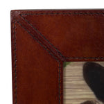 Huntley Pet Leather Picture Frame with Silver Bone Accent - Equiluxe Tack