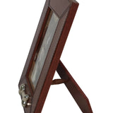 Huntley Pet Leather Picture Frame with Silver Bone Accent - Equiluxe Tack