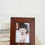 Huntley Pet Leather Picture Frame with Silver Bone Accent - Equiluxe Tack