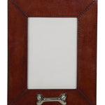 Huntley Pet Leather Picture Frame with Silver Bone Accent - Equiluxe Tack