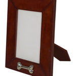 Huntley Pet Leather Picture Frame with Silver Bone Accent - Equiluxe Tack