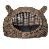 Huntley Pet Wicker Cat Shaped Play House Pet Bed with Cushion - Equiluxe Tack