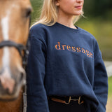 Navy "DRESSAGE" Sweatshirt - Rust