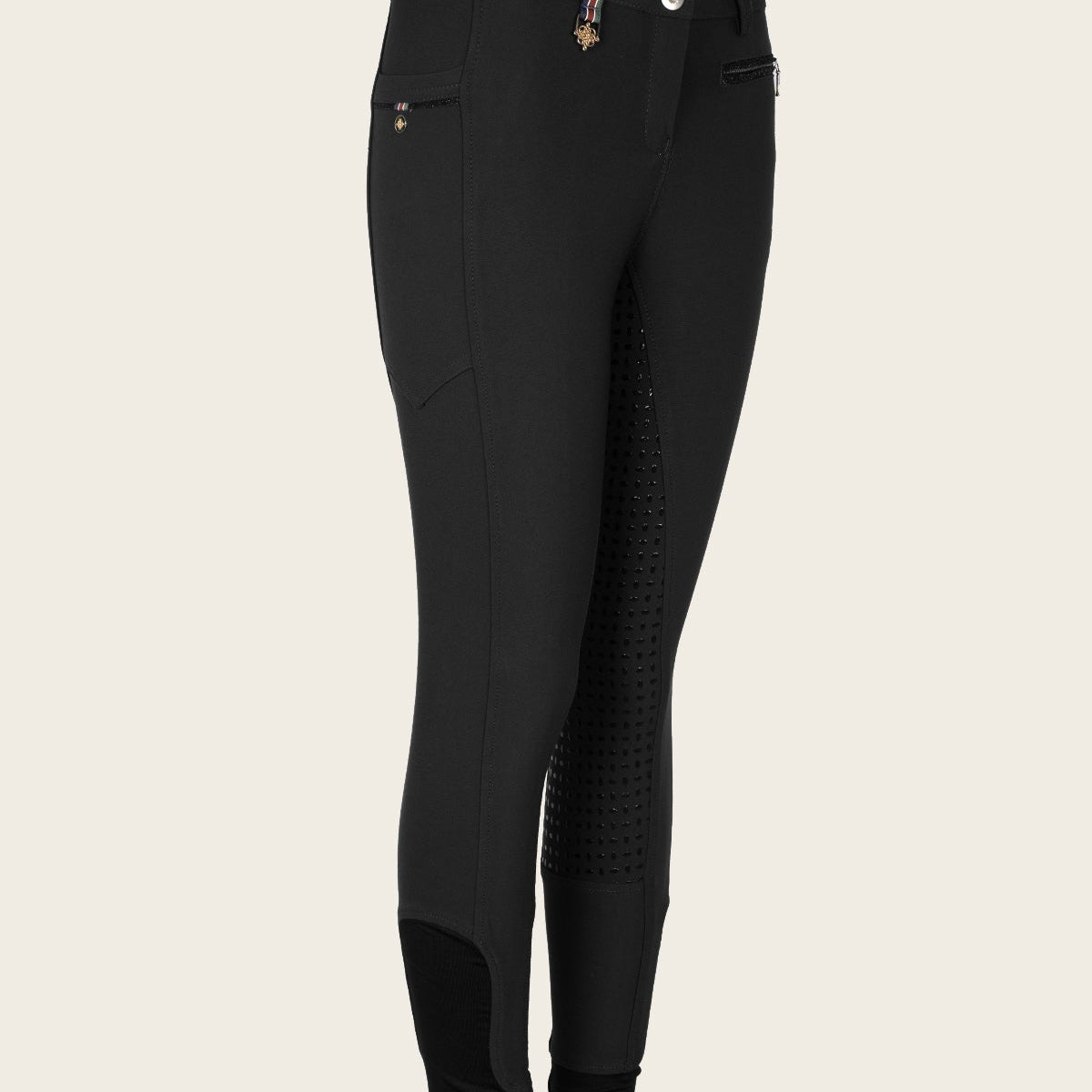 Inspire Full Seat High Waist Black Coolmax Breeches - Espoir Equestrian - Equiluxe Tack