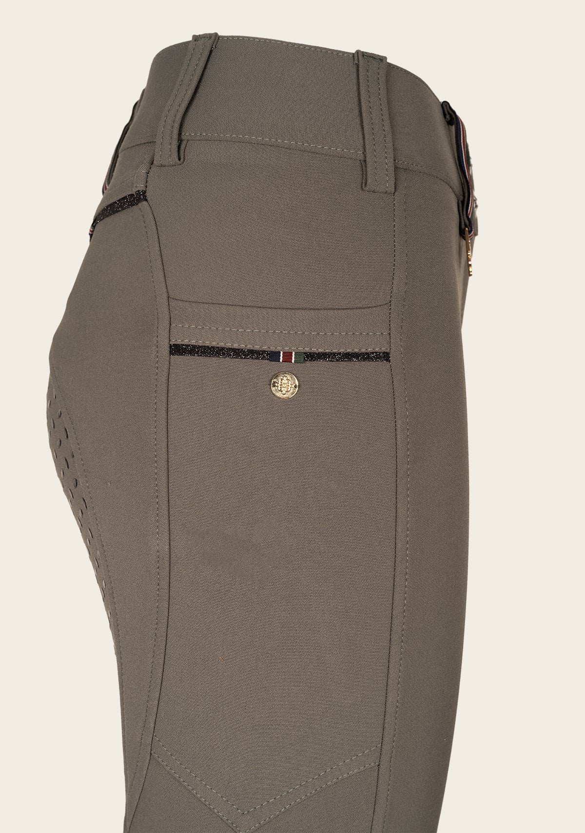 Inspire Full Seat High Waist Dusky Green Bamboo Breeches - Espoir Equestrian - Equiluxe Tack