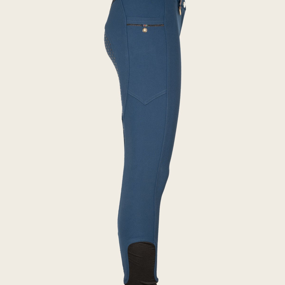 Inspire Full Seat High Waist Peacock Blue Bamboo Breeches - Espoir Equestrian - Equiluxe Tack