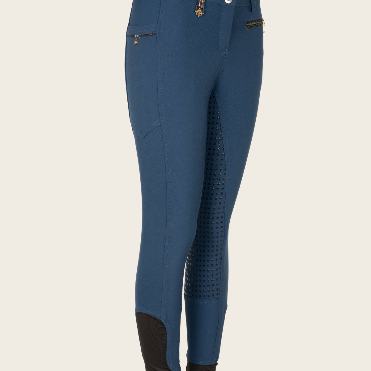 Inspire Full Seat High Waist Peacock Blue Bamboo Breeches - Espoir Equestrian - Equiluxe Tack