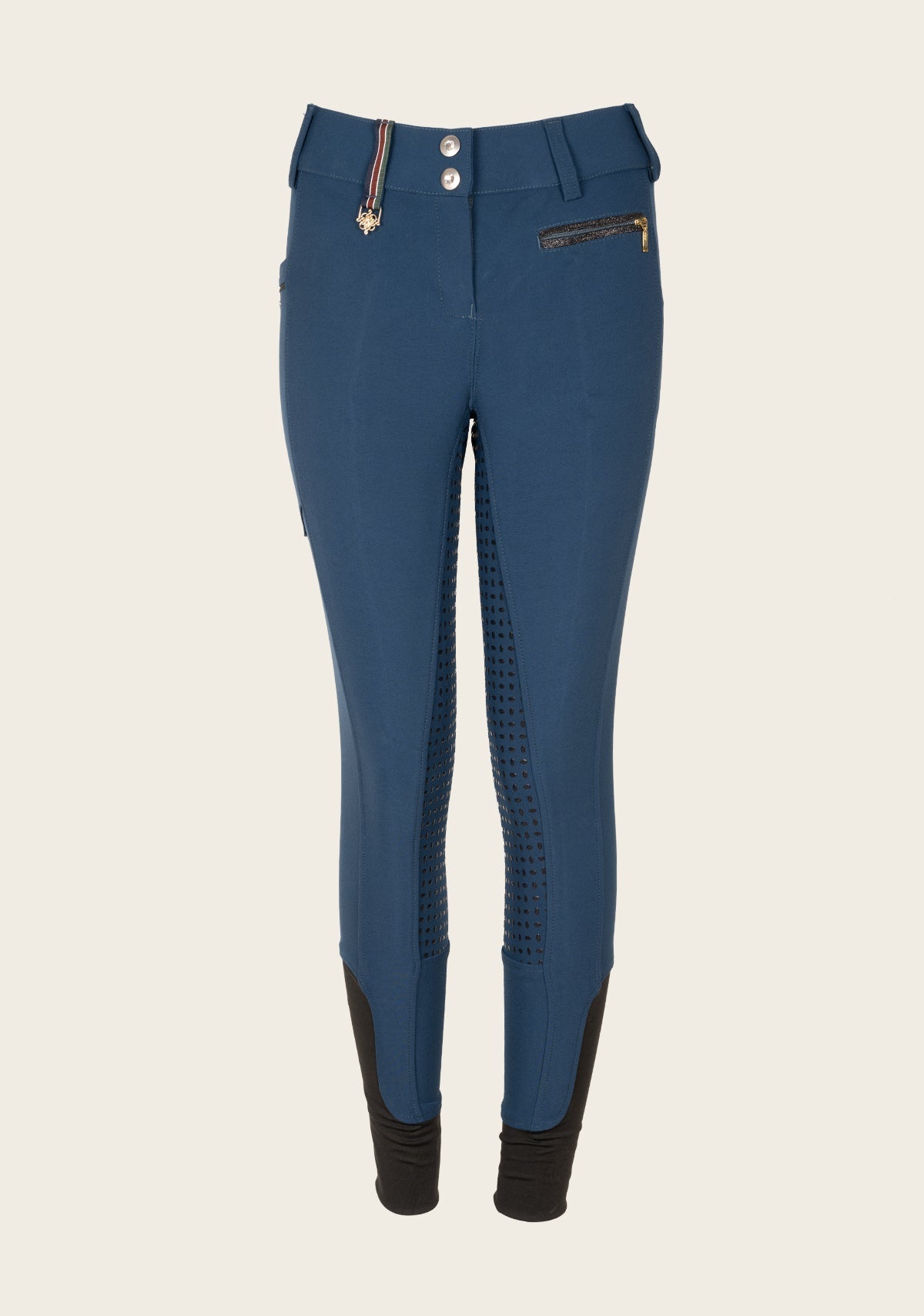 Inspire Full Seat High Waist Peacock Blue Bamboo Breeches - Espoir Equestrian - Equiluxe Tack