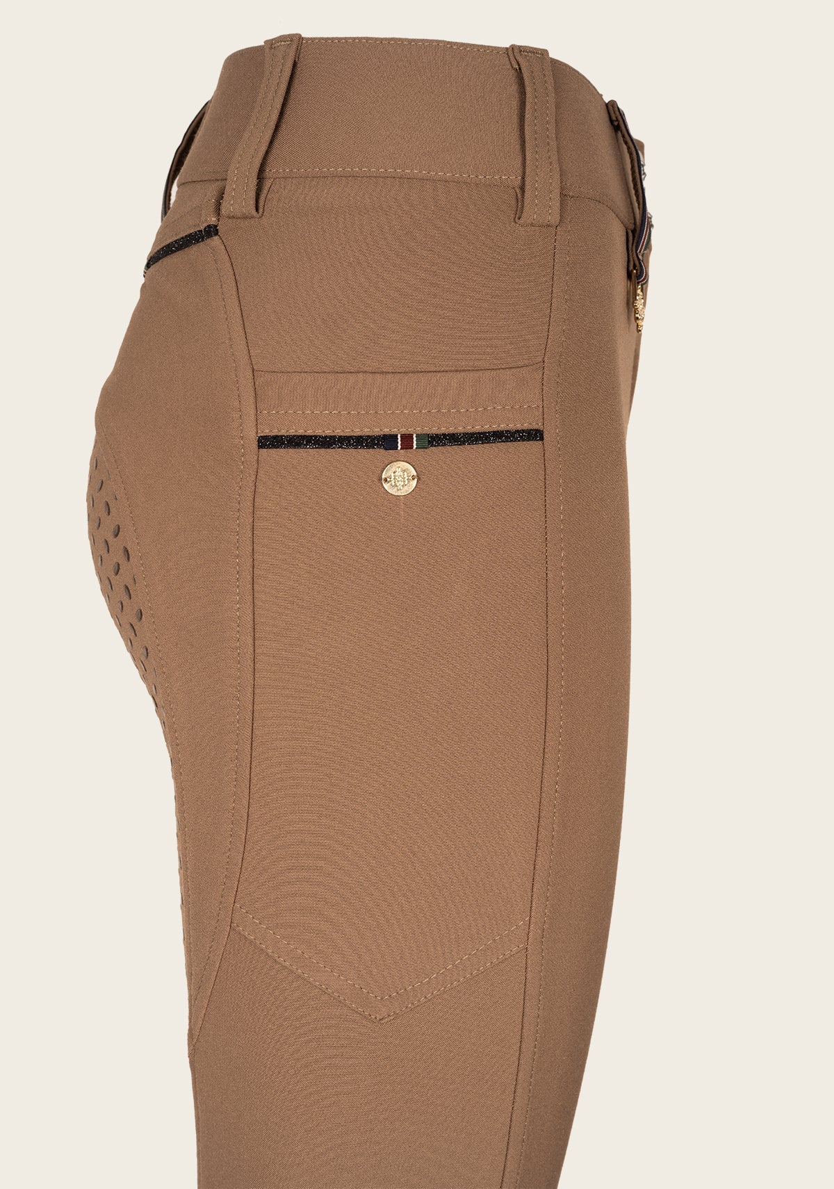 Inspire Full Seat High Waist Walnut Bamboo Breeches - Espoir Equestrian - Equiluxe Tack