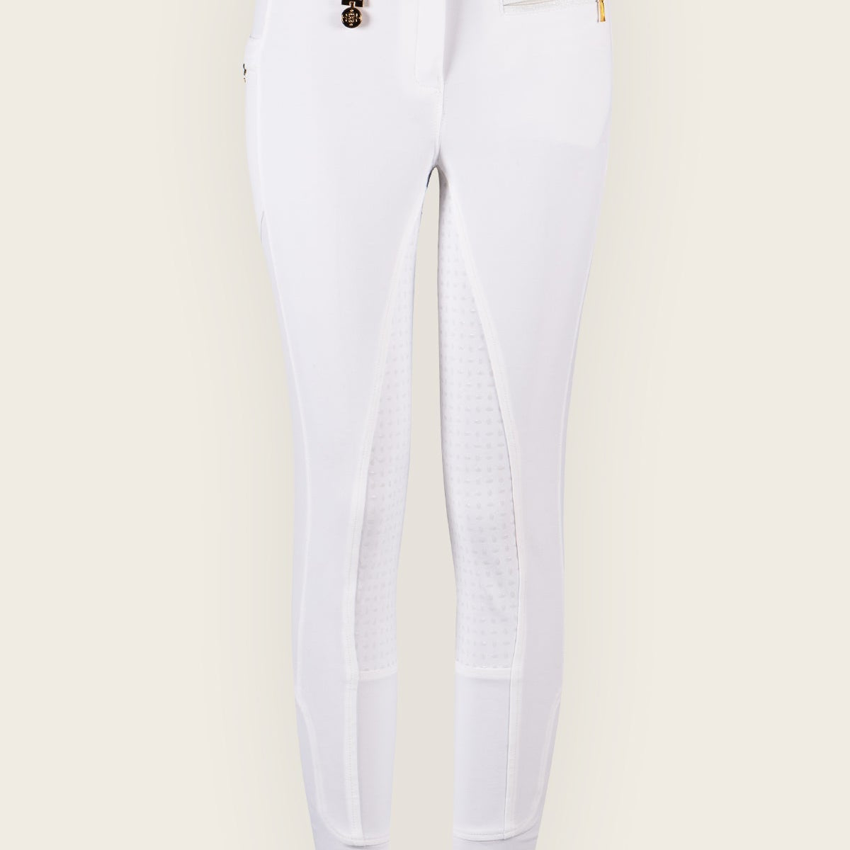 Inspire Full Seat High Waist White Coolmax Breeches - Espoir Equestrian - Equiluxe Tack