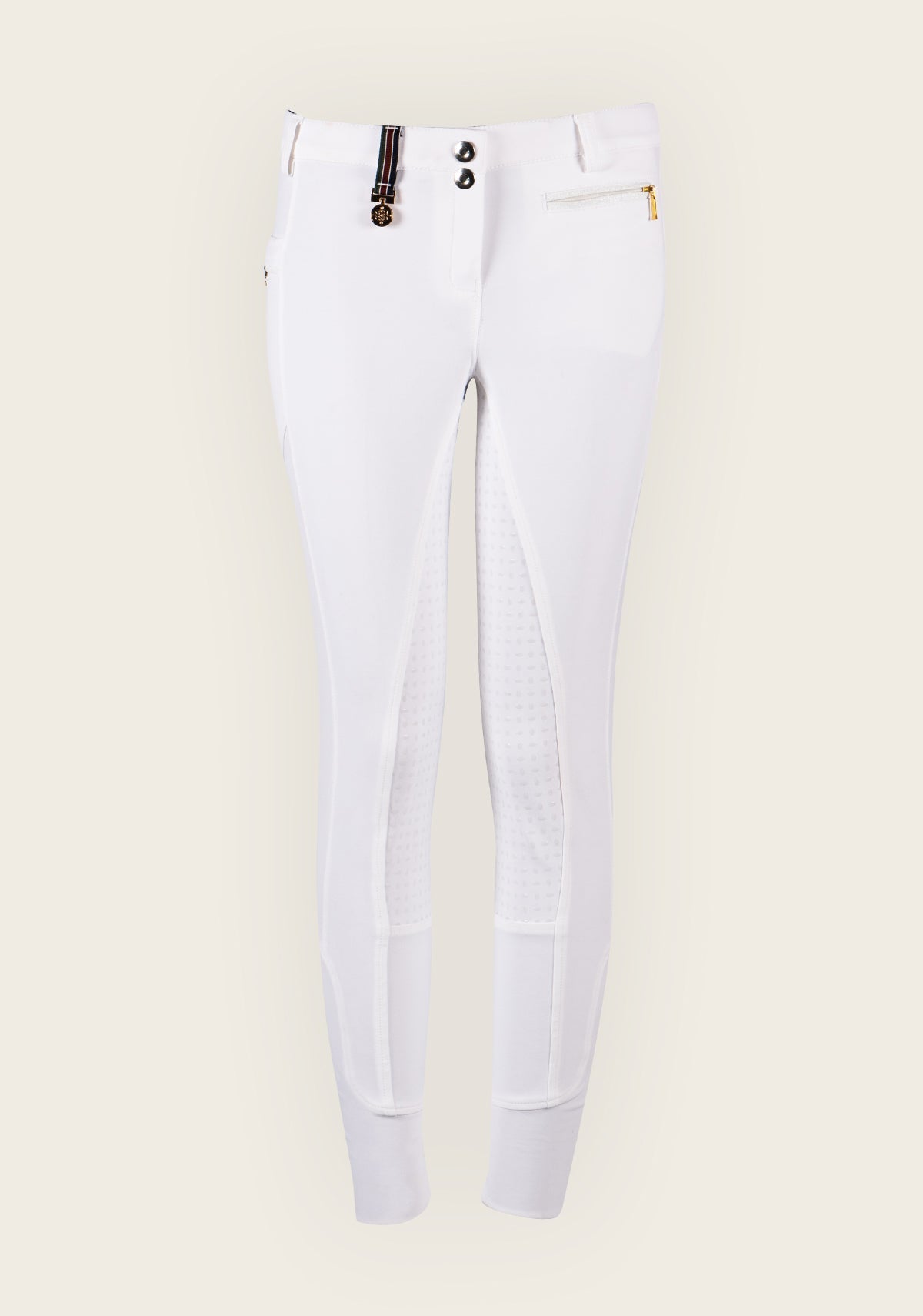 Inspire Full Seat High Waist White Coolmax Breeches - Espoir Equestrian - Equiluxe Tack