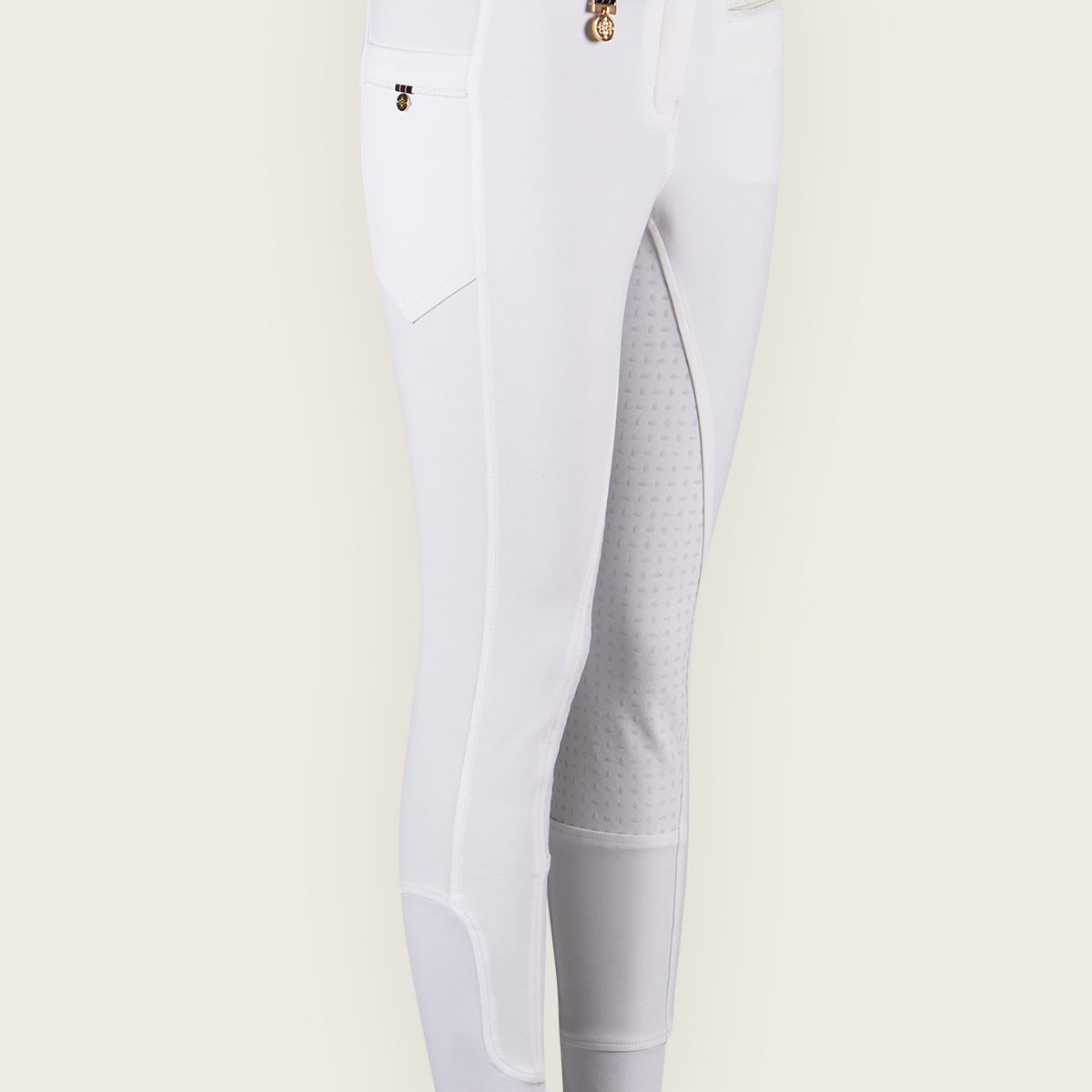 Inspire Full Seat High Waist White Coolmax Breeches - Espoir Equestrian - Equiluxe Tack