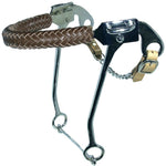 Intrepid Hackamore Braided Leather Nose Chrome Plate Bit 9" Shanks with Curb - Intrepid International - Equiluxe Tack