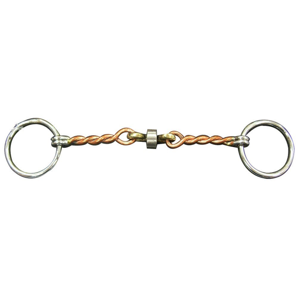 Intrepid Twisted Wire with Link and Roller Snaffle Bit 5" with 1 - 1/2" Rings - Intrepid International - Equiluxe Tack