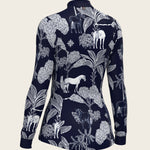  Island Horses on Navy Quarter Zip Sun Shirt - Espoir Equestrian - Equiluxe Tack