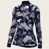  Island Horses on Navy Quarter Zip Sun Shirt - Espoir Equestrian - Equiluxe Tack