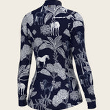  Island Horses on Navy Quarter Zip Sun Shirt - Espoir Equestrian - Equiluxe Tack