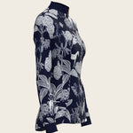  Island Horses on Navy Quarter Zip Sun Shirt - Espoir Equestrian - Equiluxe Tack