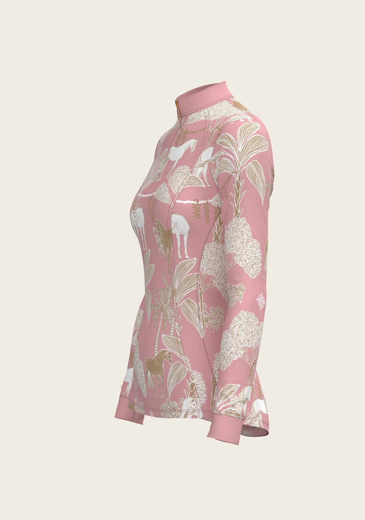  Island Horses on Rose Quarter Zip Sun Shirt - Espoir Equestrian - Equiluxe Tack