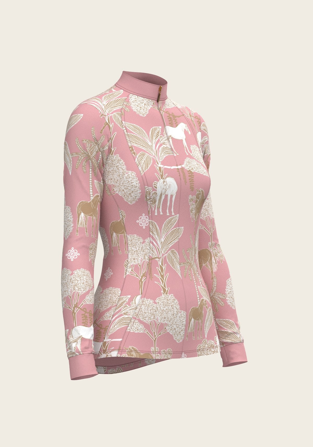  Island Horses on Rose Quarter Zip Sun Shirt - Espoir Equestrian - Equiluxe Tack