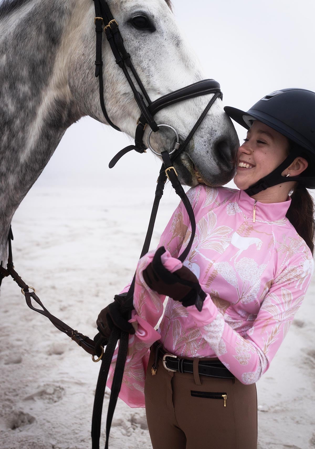  Island Horses on Rose Quarter Zip Sun Shirt - Espoir Equestrian - Equiluxe Tack