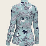  Island Horses on Sky Blue Quarter Zip Sun Shirt - Espoir Equestrian - Equiluxe Tack