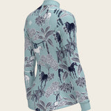  Island Horses on Sky Blue Quarter Zip Sun Shirt - Espoir Equestrian - Equiluxe Tack