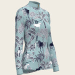  Island Horses on Sky Blue Quarter Zip Sun Shirt - Espoir Equestrian - Equiluxe Tack