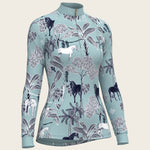  Island Horses on Sky Blue Quarter Zip Sun Shirt - Espoir Equestrian - Equiluxe Tack