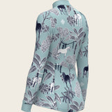  Island Horses on Sky Blue Quarter Zip Sun Shirt - Espoir Equestrian - Equiluxe Tack