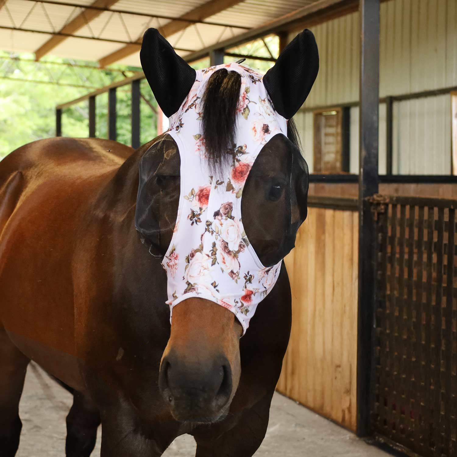 Jeffers Expression Lycra Horse Fly Mask with Ears - Jeffers - Equiluxe Tack