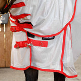 Jeffers Solaris Horse Fly Sheet with Detachable Neck, Grey & Red - Jeffers - Equiluxe Tack