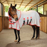 Jeffers Solaris Horse Fly Sheet with Detachable Neck, Grey & Red - Jeffers - Equiluxe Tack