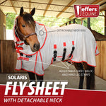 Jeffers Solaris Horse Fly Sheet with Detachable Neck, Grey & Red - Jeffers - Equiluxe Tack