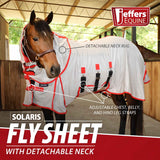 Jeffers Solaris Horse Fly Sheet with Detachable Neck, Grey & Red - Jeffers - Equiluxe Tack
