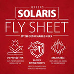 Jeffers Solaris Horse Fly Sheet with Detachable Neck, Grey & Red - Jeffers - Equiluxe Tack