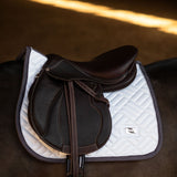 Equestrian Stockholm Jump Saddle Pad Modern White Dark Violet