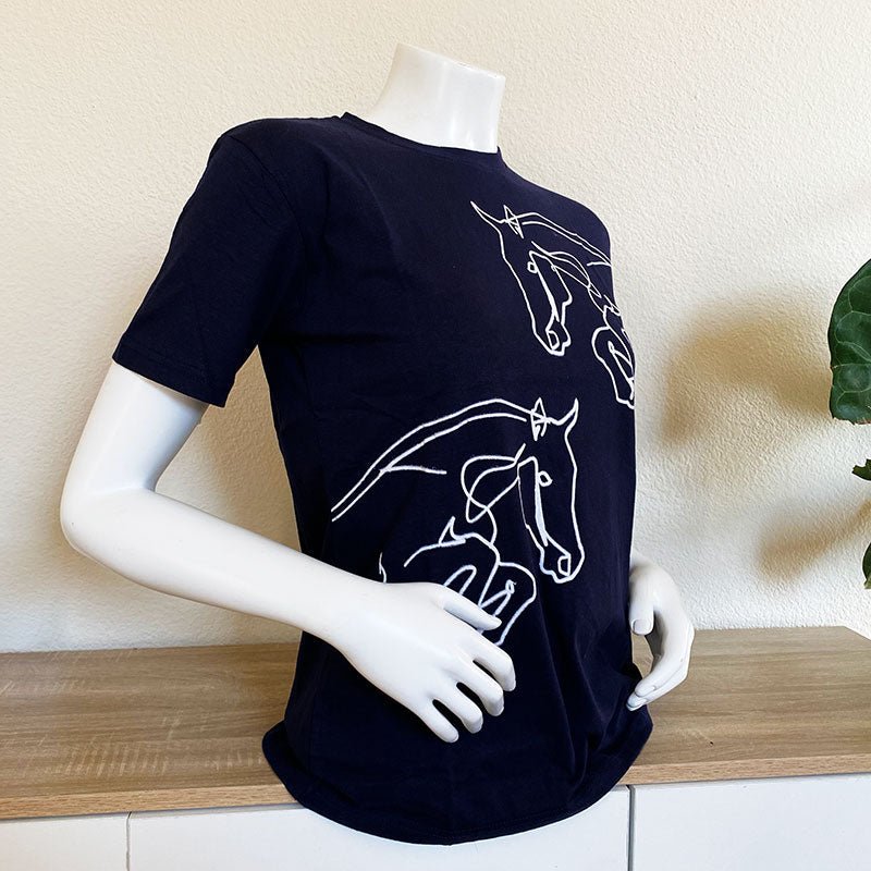 Jumping Eventing T-shirt Unisex Navy Blue - Equiluxe Tack