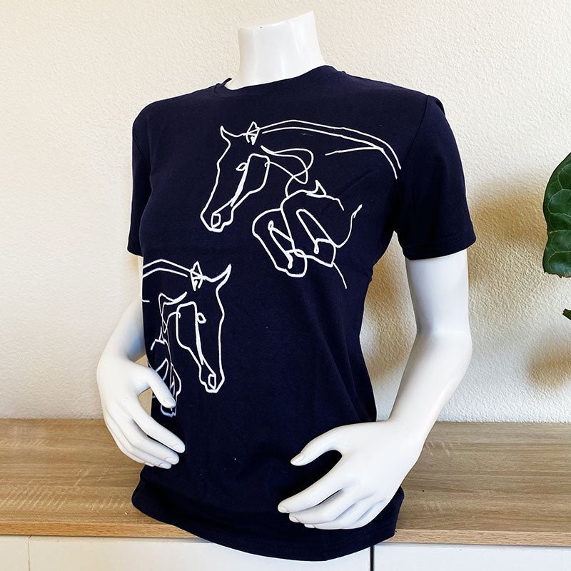 Jumping Eventing T-shirt Unisex Navy Blue - Equiluxe Tack