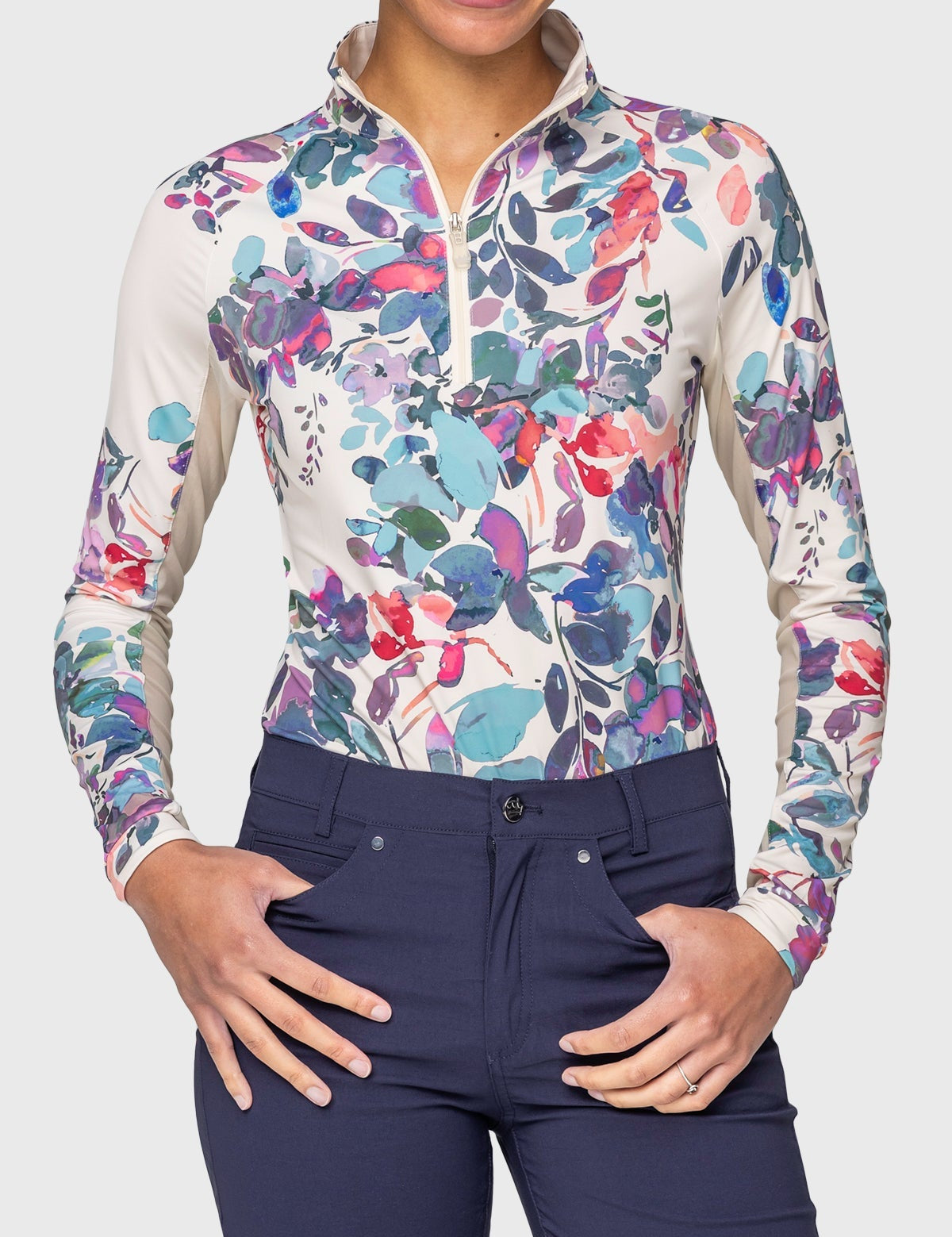 Kastel Denmark Amethyst Watercolor Floral Long Sleeve Sun Shirt - Kastel Denmark - Equiluxe Tack