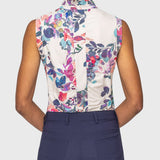 Kastel Denmark Amethyst Watercolor Floral Ruched Back Sleeveless 1/4 Zip Sun Shirt - Kastel Denmark - Equiluxe Tack