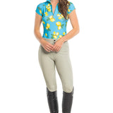 Kastel Denmark Azure Lemons Cap Sleeve 1/4 Zip Sun Shirt - Kastel Denmark - Equiluxe Tack