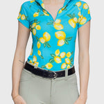 Kastel Denmark Azure Lemons Cap Sleeve 1/4 Zip Sun Shirt - Kastel Denmark - Equiluxe Tack