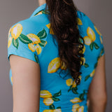 Kastel Denmark Azure Lemons Cap Sleeve 1/4 Zip Sun Shirt - Kastel Denmark - Equiluxe Tack