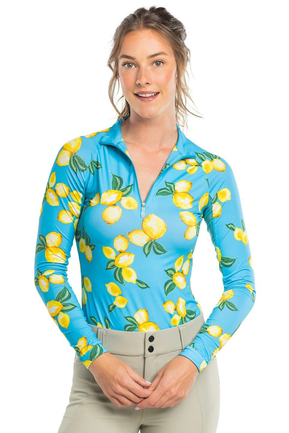 Kastel Denmark Azure Lemons Long Sleeve 1/4 Zip Sun Shirt - Kastel Denmark - Equiluxe Tack