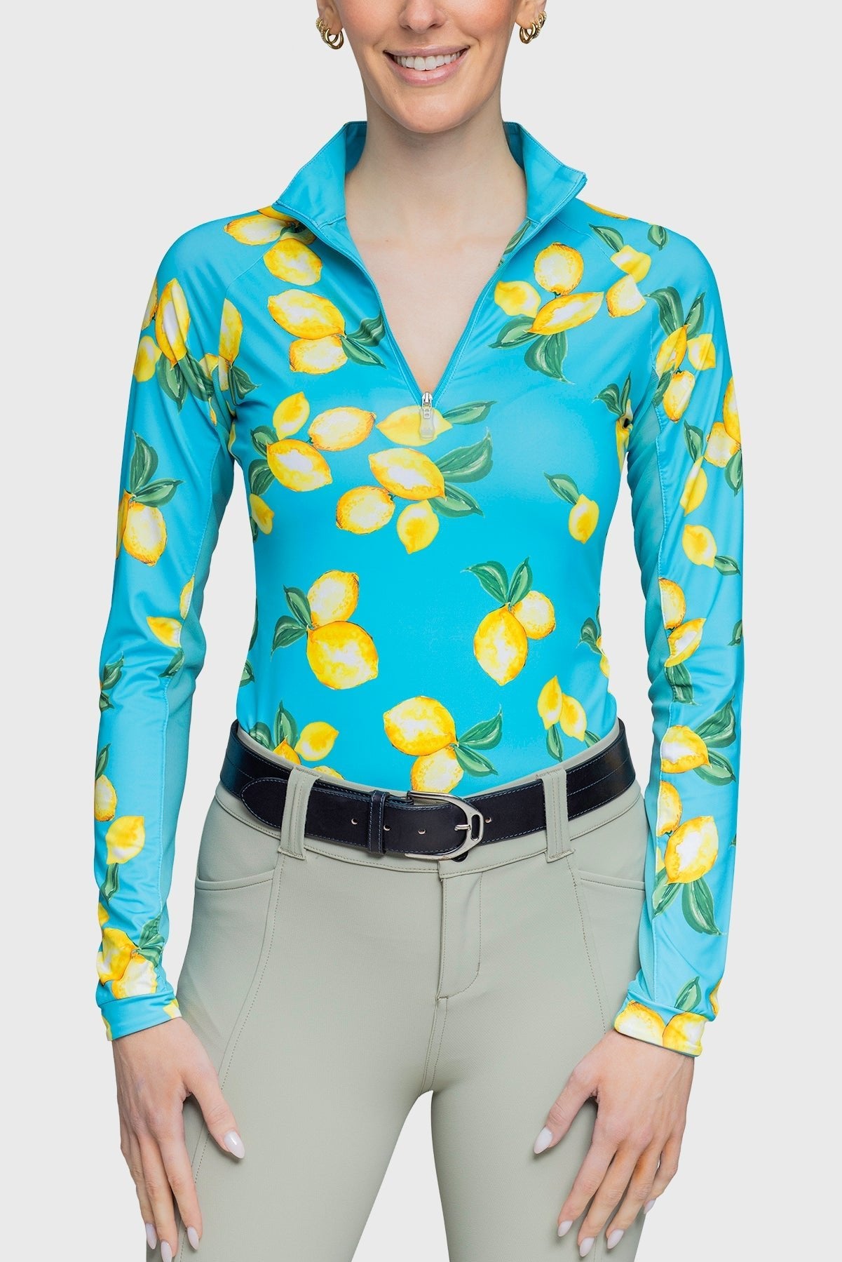 Kastel Denmark Azure Lemons Long Sleeve 1/4 Zip Sun Shirt - Kastel Denmark - Equiluxe Tack