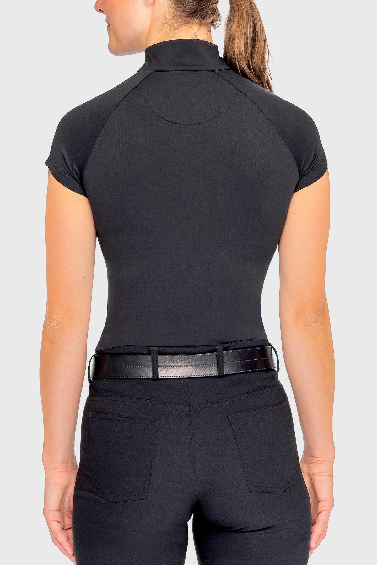 Kastel Denmark Black Cap Sleeve 1/4 Zip Sun Shirt - Kastel Denmark - Equiluxe Tack